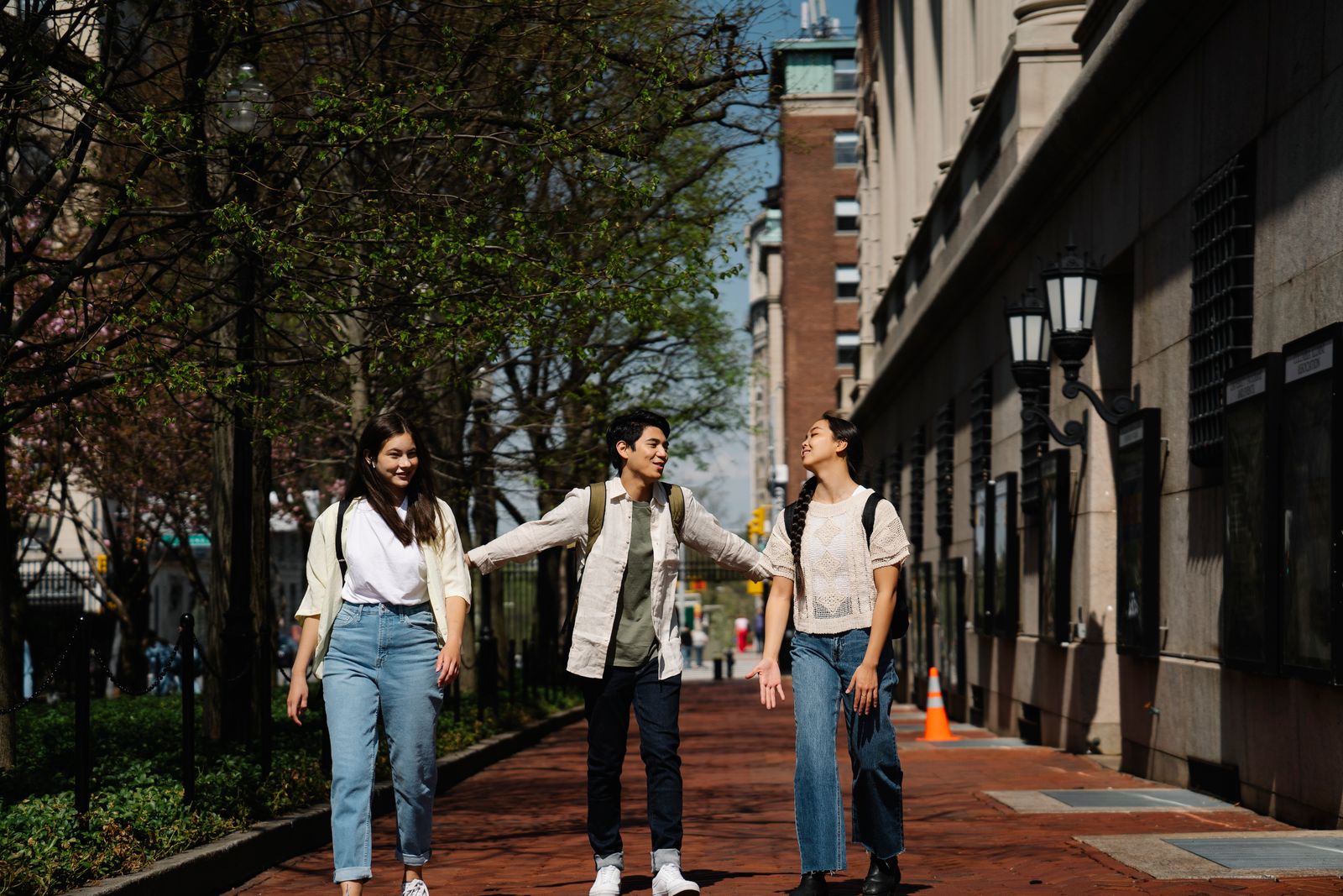 University students walking together on campus